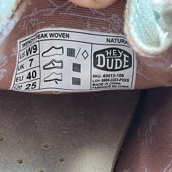 Hey Dude Wendy Peak Woven Women's Casual Shoes Beige Size 9 - Picture 8 of 8